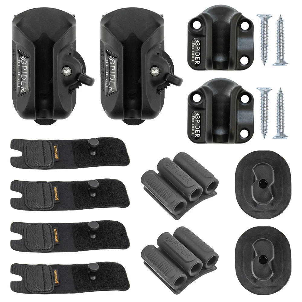 Zestaw 12-częściowy Spider Tool Holster pro - zestaw do przenoszenia i przechowywania wiertarko-wkrętarki elektrycznej