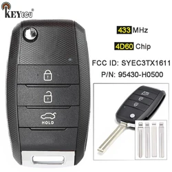 KEYECU 434 MHz 4D60 Chip P/N: 95430-H0500 FCC ID: SYEC3TX1611 Ulepszony pilot zdalnego sterowania z 3 przyciskami do KIA Rio