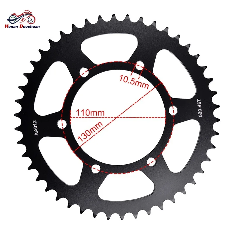 520-41T 43T 46T Rear Sprocket For Kawasaki Ninja 250 R EX400 Ninja 2018-2023 EX500 Ninja 500R ZR400 GPZ500 Z400 KLE300 Versy/s-X