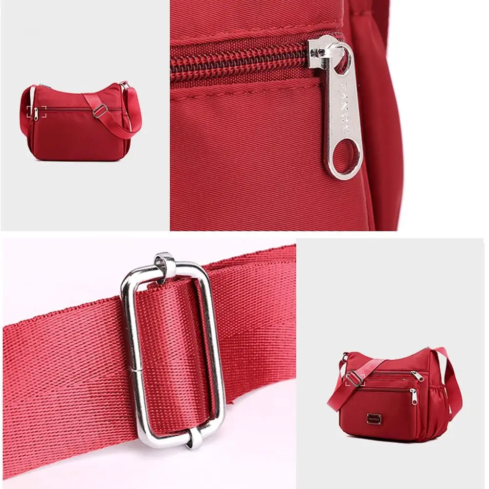 Sacos mensageiro de nylon para mulheres, pacote crossbody de grande capacidade, sacolas monocromáticas, moda feminina