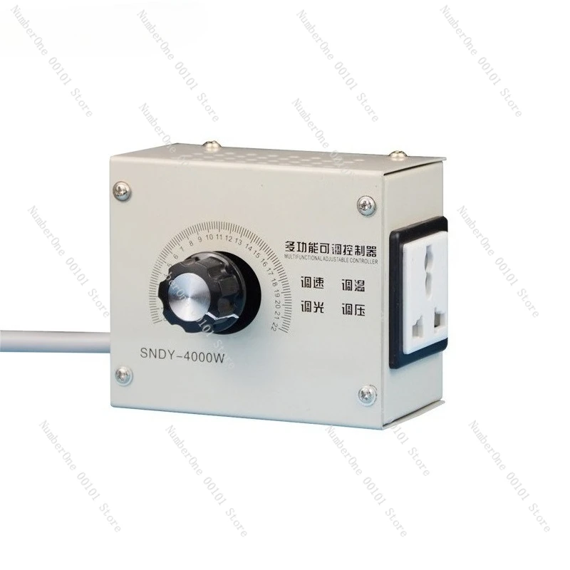 4000W High Power SCR Voltage Regulator Dimmer Speed Controller Temperature Controller Stepless Variable Speed with Power Cord