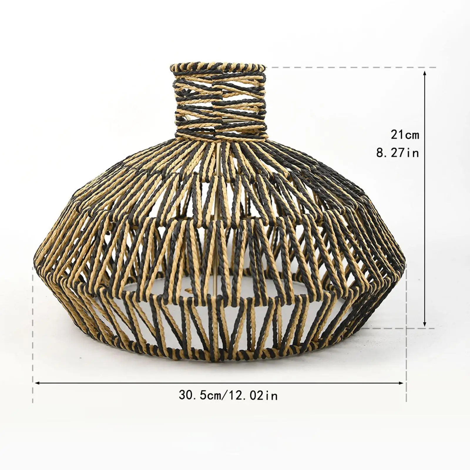 Woven Paper Lampshade Frame Replacement for Ceiling Lamp Cover in Teahouse Living Room Cafe Shop Housewarming Decor
