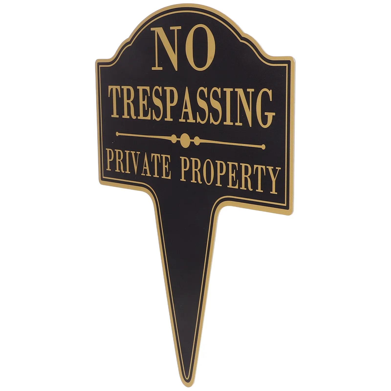 Private Property No Trespassing Sign Black Weatherproof Metal Security Stake Outdoor Yard Lawn Garden Home Business
