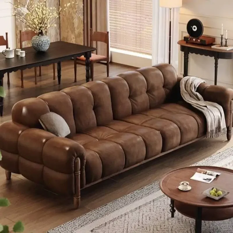 Brown Leather Living Room Sofas Vintage Cheap Bubble Dark Living Room Sofas Floor Japanese Woonkamerbanken Furniture Home
