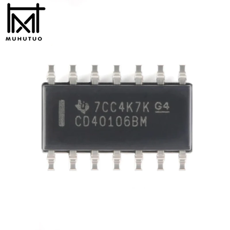 

10PCS/LOT CD40106BM, 4011, 4013, 4023, 4093, 4047, 4541, 4070, 4071, BM96, SOIC-14, CMOS six-channel Schmitt trigger logic chip