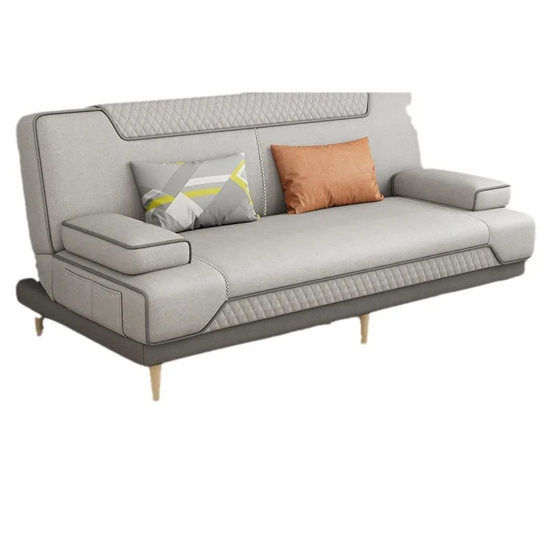 Sofa bed dual-purpose foldable small apartment living room double three-person multi-functional technology fabric latex lazy