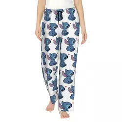 Custom Women's Lilo Stitch Cartoon Anime Manga Pajama Pants Printed Sleep Sleepwear Bottoms with Pockets