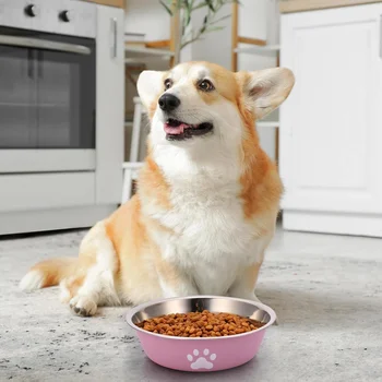 קערות כלבים נירוסטה קערות האכלה לכלבים עם סוליית סיליקון נגד החלקה קערת אוכל לכלבים קערת מים לחיות מחמד מנות לכלבים לכלבים חתולים חיות מחמד 10 best sales קערת כלבים ללא שפיכה - №3