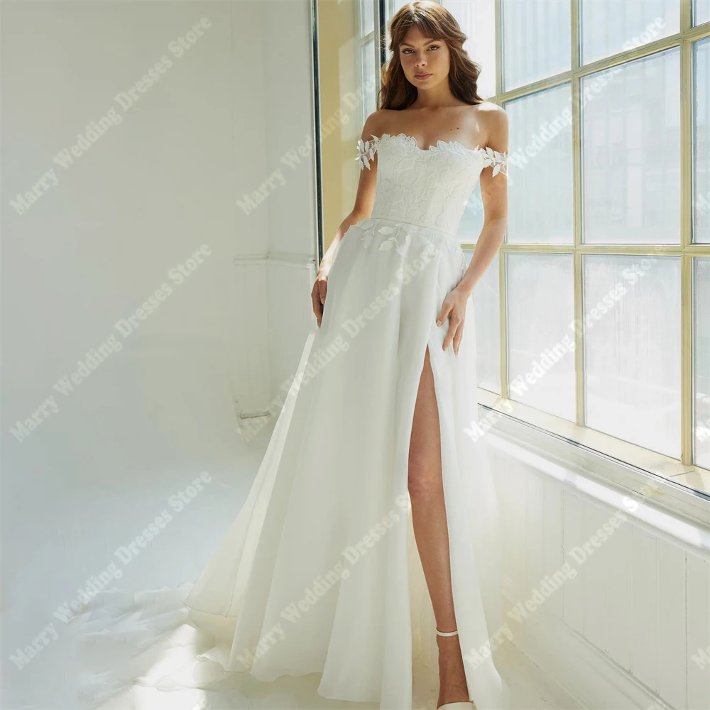 Boho Mermaid Exquisite Wedding Dresses Charming Lace Appliques Bridal Gowns Sexy Sleeveless Side Slit Robe De Mariée Customized