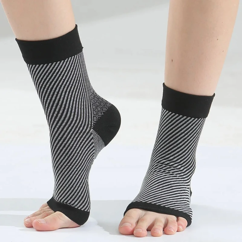 1Pair Compression Ankle Brace Socks Neuropathy Tendonitis Arch Support Pain Relief Swelling Breathable Unisex Sport Ankle Covers
