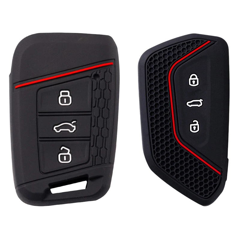 حافظة مفاتيح السيارة غطاء كامل لشركة فولكس فاجن فولكس فاجن جولف 8 MK8 ID.3 ID.4 كوبرا سكودا اوكتافيا سيات ليون MK4 2020-2024 سلسلة مفاتيح أوتوماتيكية #1