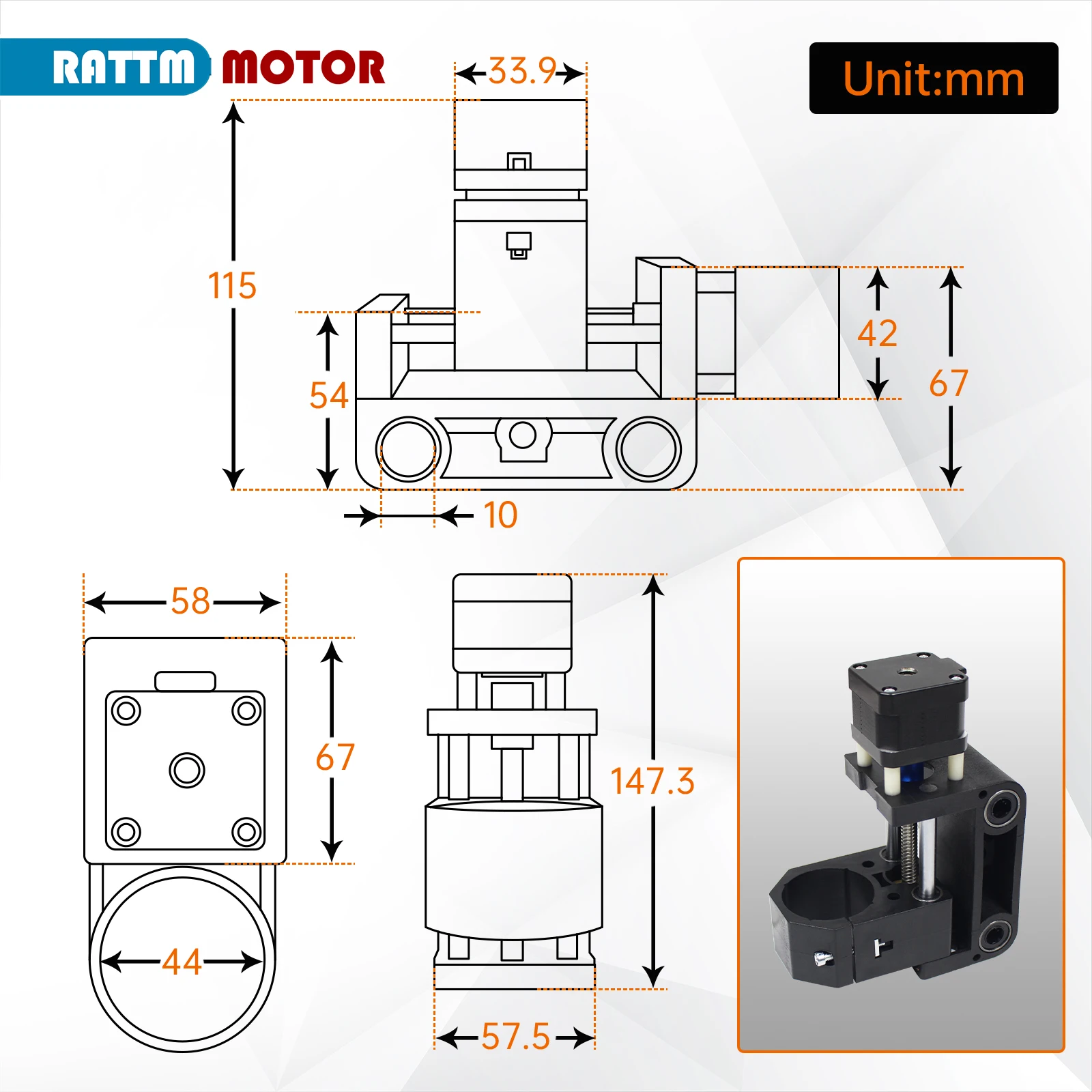 1 Set of CNC 1610 Or 3018 Pro Z Axis Laser Engraving Machine Accessories Part With 775 Motor Mount Clamp Bracket Holder