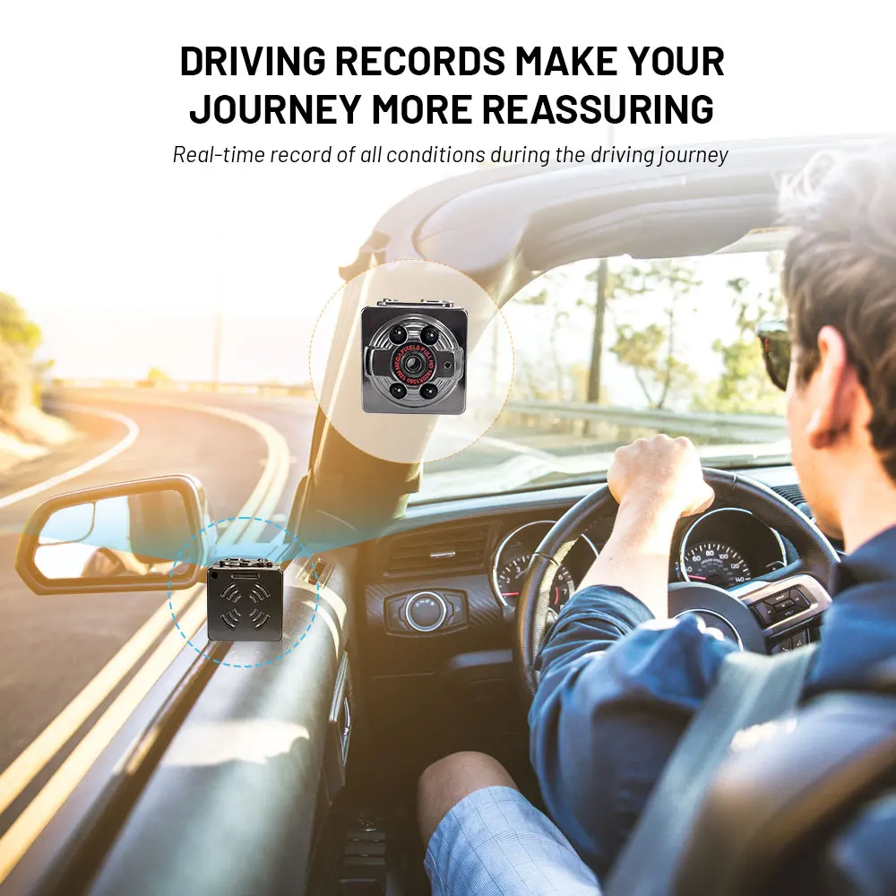 كاميرا صغيرة HD 1080P سجل مراقبة كاميرات الفيديو البسيطة للرؤية الليلية الرياضة فيديو حماية المراقبة عن بعد كاميرا المنزل الذكي