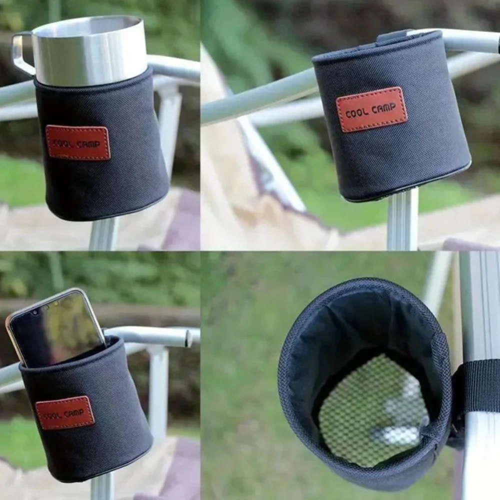 

New 1PC Camping Chair Cup Holder Portable Foldable Beach Chair Accessory Spill Prevention Adjustable Water Bottle Holder