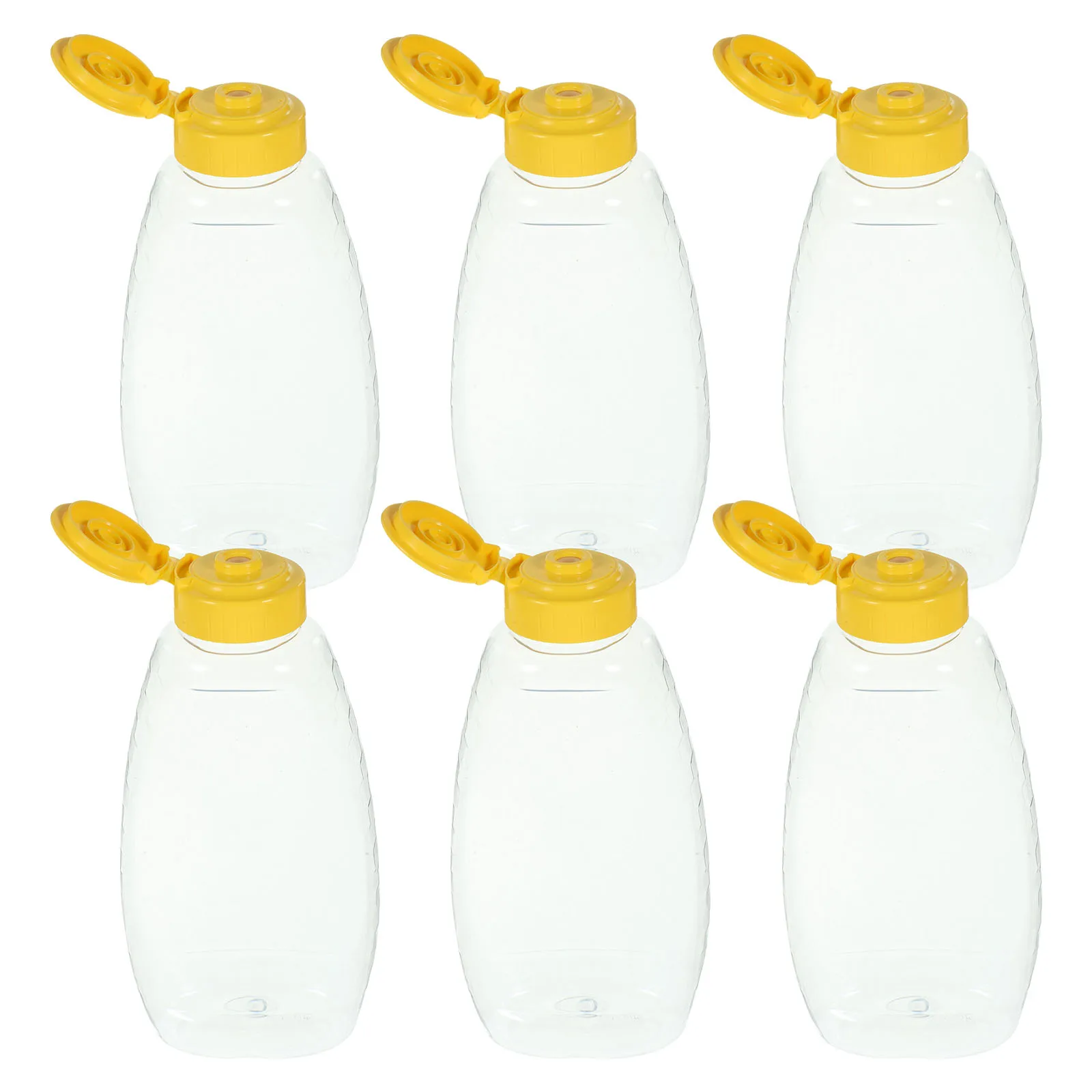 

6 Pcs Honey Bottle Clear Plastic Containers Reusable Airtight Leak Proof Storage Canister for Honey Sauce Dressing Jar