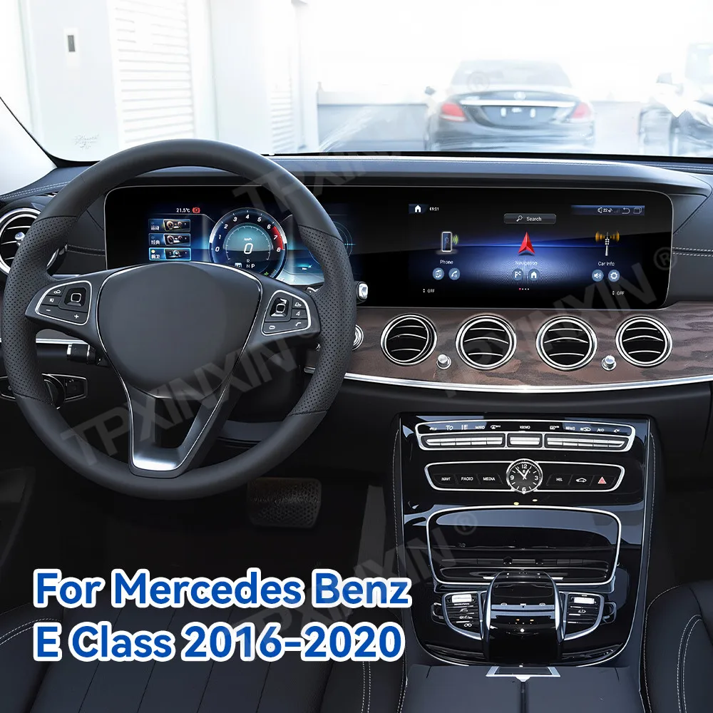 

12.3'' Двухэкранный автомобильный мультимедийный проигрыватель для Mercedes-Benz E350 E450 E53 2016-2024, GPS-навигация, поддержка CarPlay