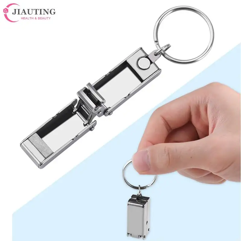 

1pcs Stainless Steel Mini Folded Nail Clipper With Key Ring Handle Rotary Nail Clipper Nail Accessories And Tools Small Scissors