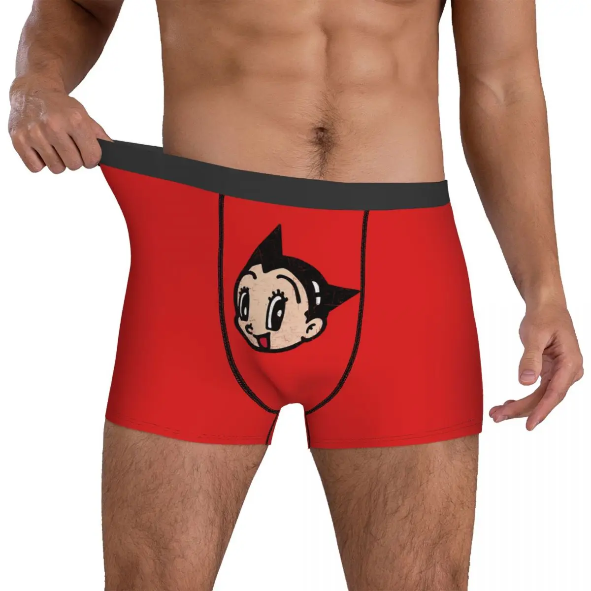 Astro Boy - Face Underpants Breathbale Panties Male Underwear Print Shorts Boxer Briefs