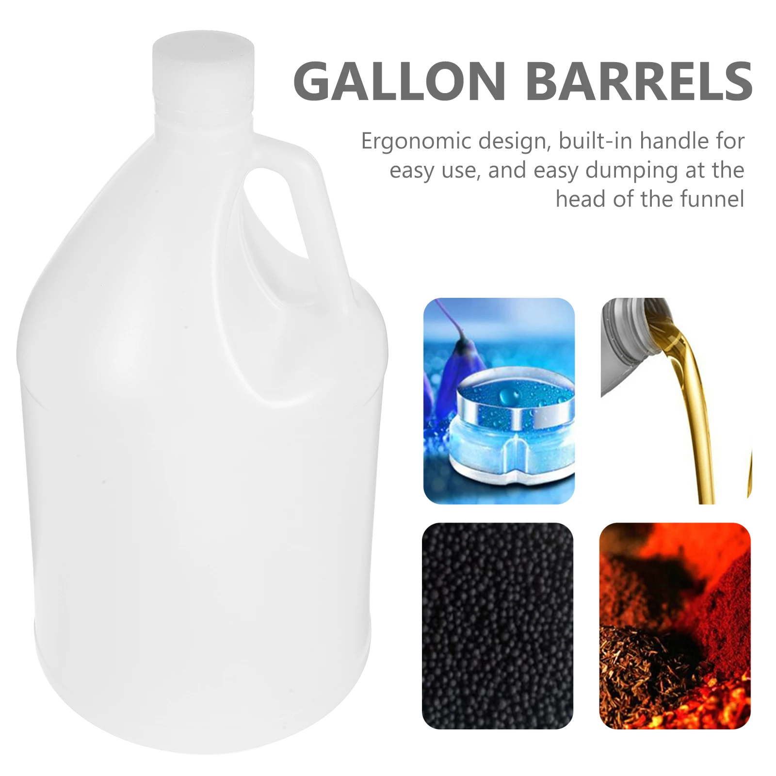 

2pcs Plastic Empty Milk Jugs With Caps Hdpe Material Lightweight Tamper Proof Lid Water Storage Bottle Storage Jug Empty