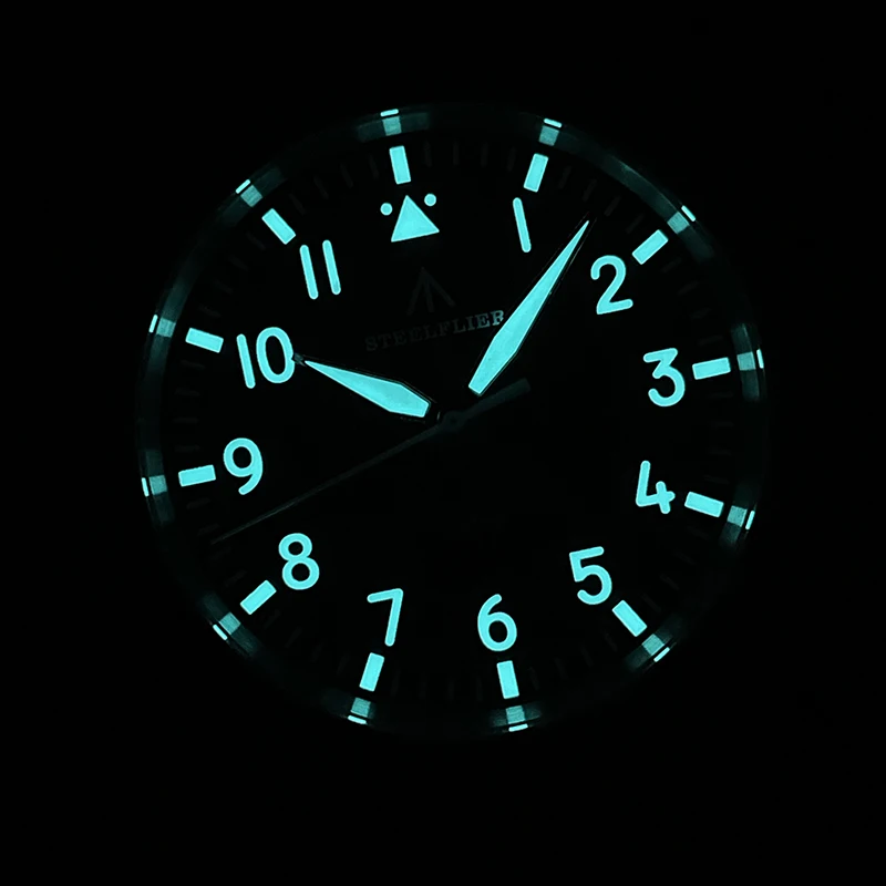 STEELDIVE Men Pilot Watch Sport 43mm Military Quartz Wristwatch 20ATM Waterproof BGW-9 Luminous Sapphire Mirror VH31