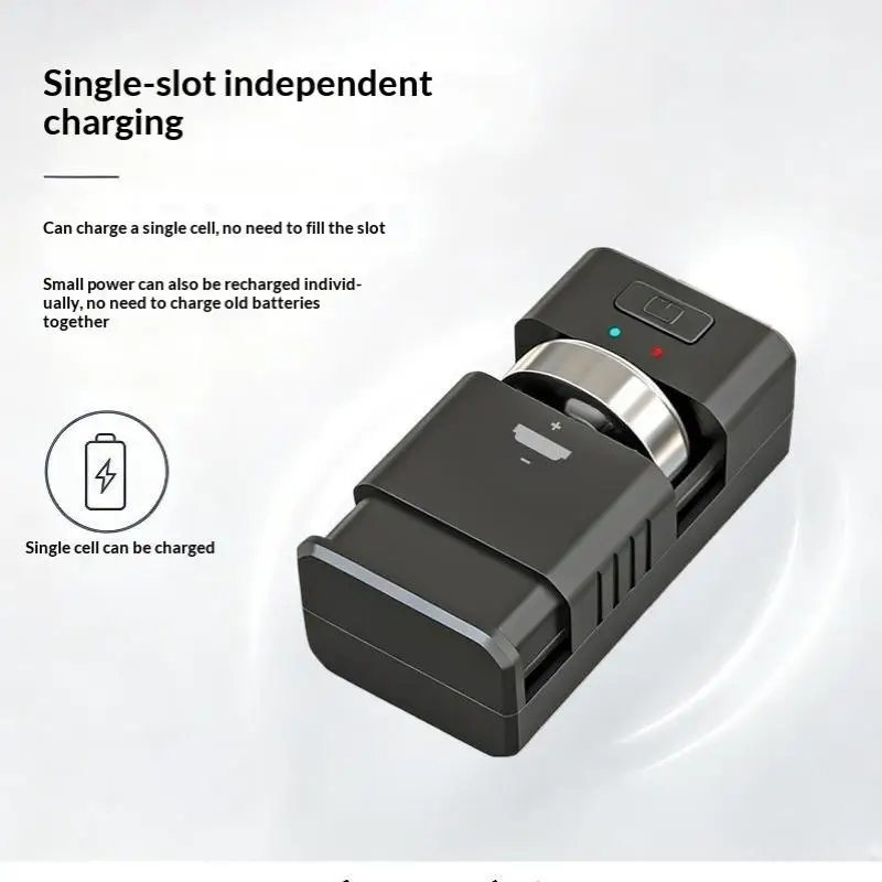 Portable USB Coin Cell Battery Charger Mini Universal Charger For CR2032 CR2025 CR2016 Button Batteries
