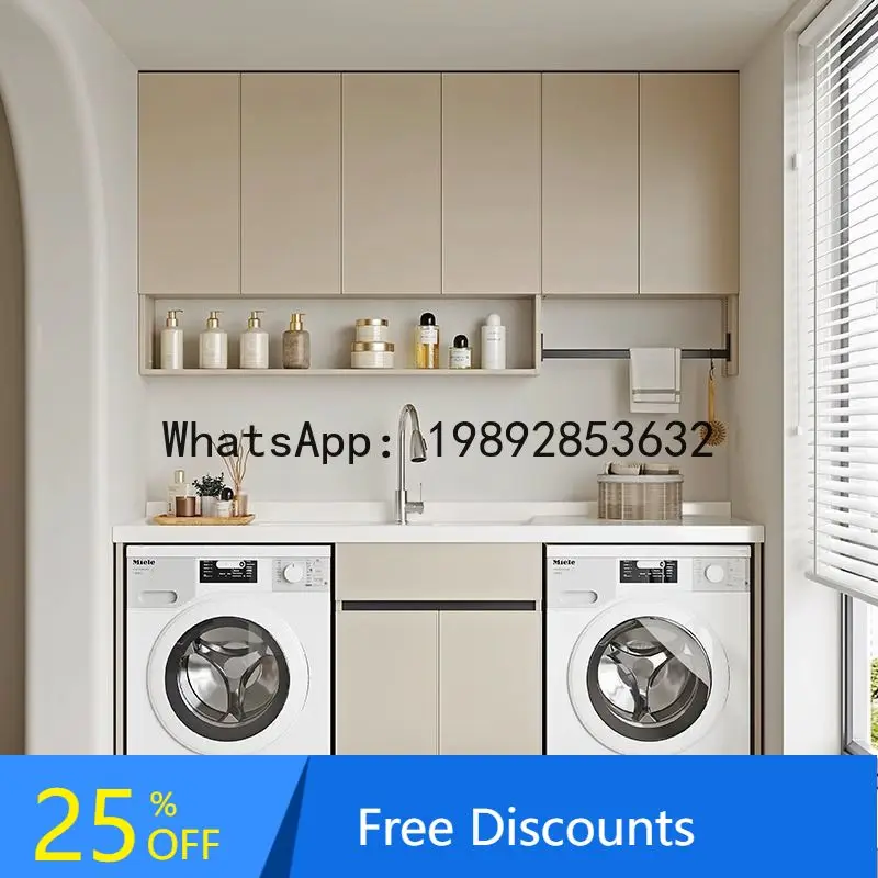 

YFY Double Washing Machine Cabinet Dryer Laundry Cabinet Combination Drum Bathroom Cabinet Integrated Laundry Sink Basin