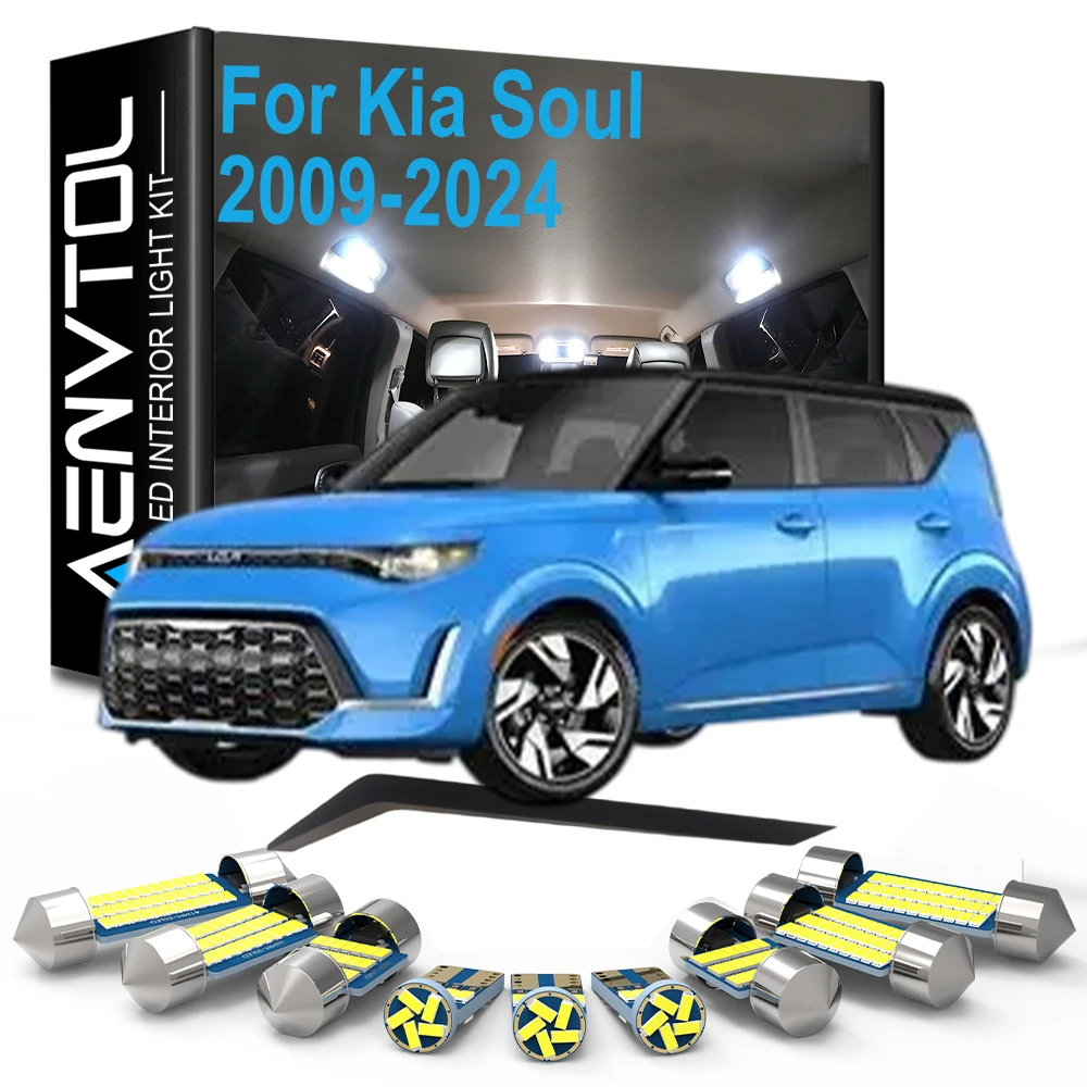 Vehicle LED Bulb Interior Dome Map Reading Light Kit 13Pcs For Kia Soul 2009- 2017 2018 2019 2020 2021 2022 2023 2024 2025 2026