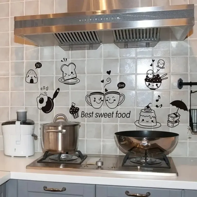 3pcs Coffee and Food DIY Kitchen Wall Stickers - Easy Self-Adhesive Home Decor Decals