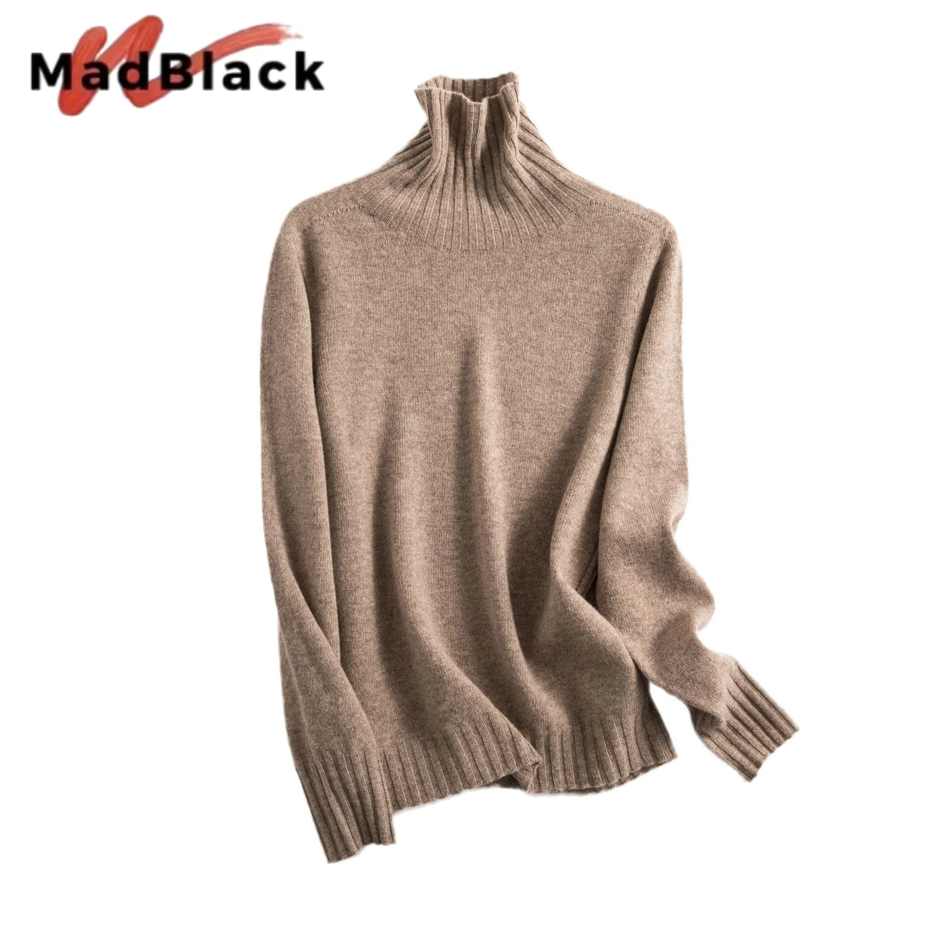 

Madblack, женские пуловеры из 100% овечьей шерсти, водолазка, бесшовные, свитера с длинными рукавами, зимний теплый утепленный топ 2025 года T5N925JF