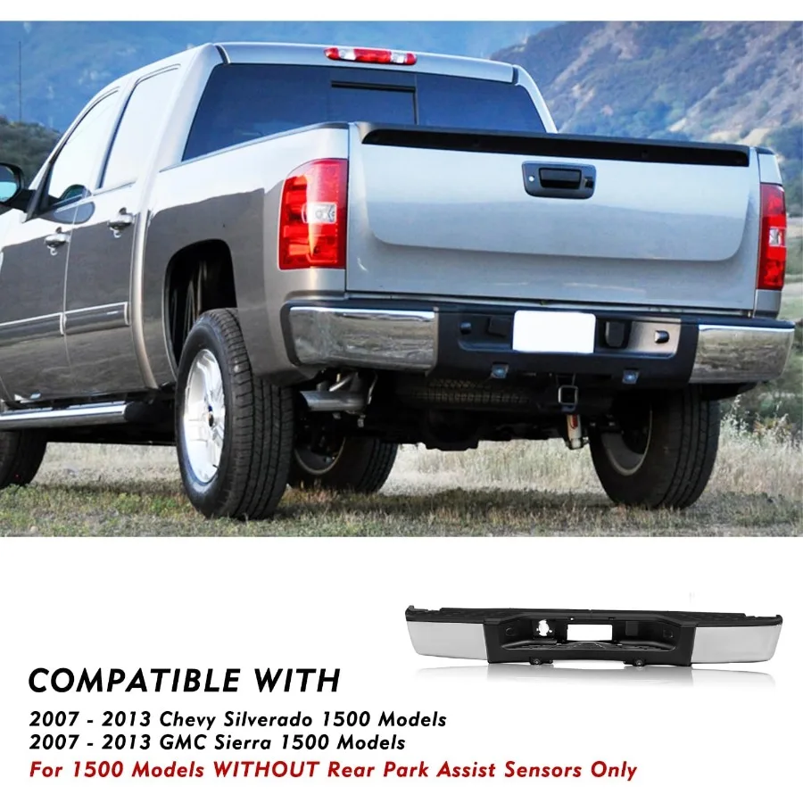 مجموعة المصد الخلفي بفتحات غير مستشعر تناسب 2007-2013 تشيفي سيلفرادو 1500 جي إم سي سييرا 1500 شاحنة GM1103147 GM1191125 Ch