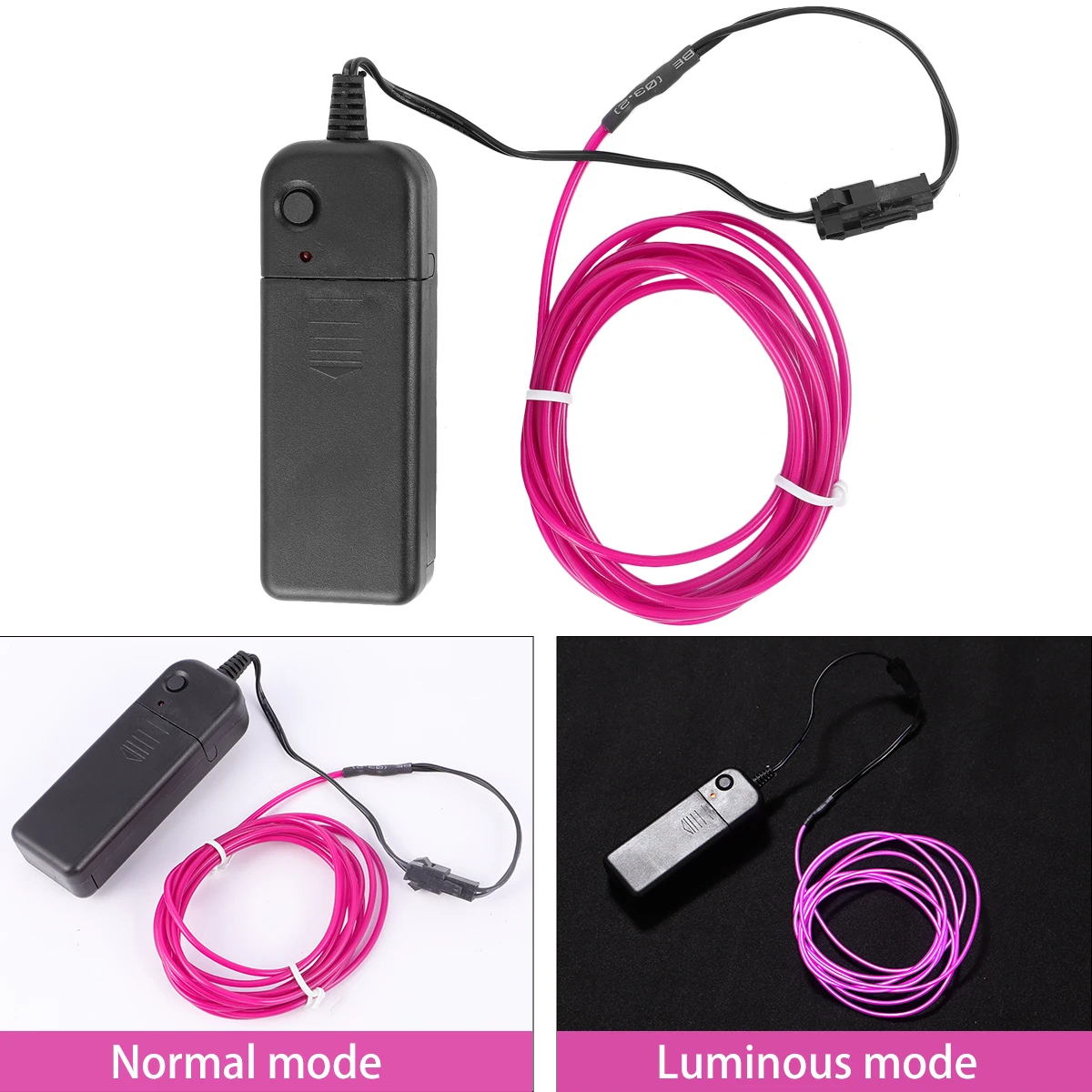 

2 Meters Glowing Electroluminescent Wire Light Cable Purple Flashing Modes Durable Low Energy Halloween Christmas Cosplay Bike