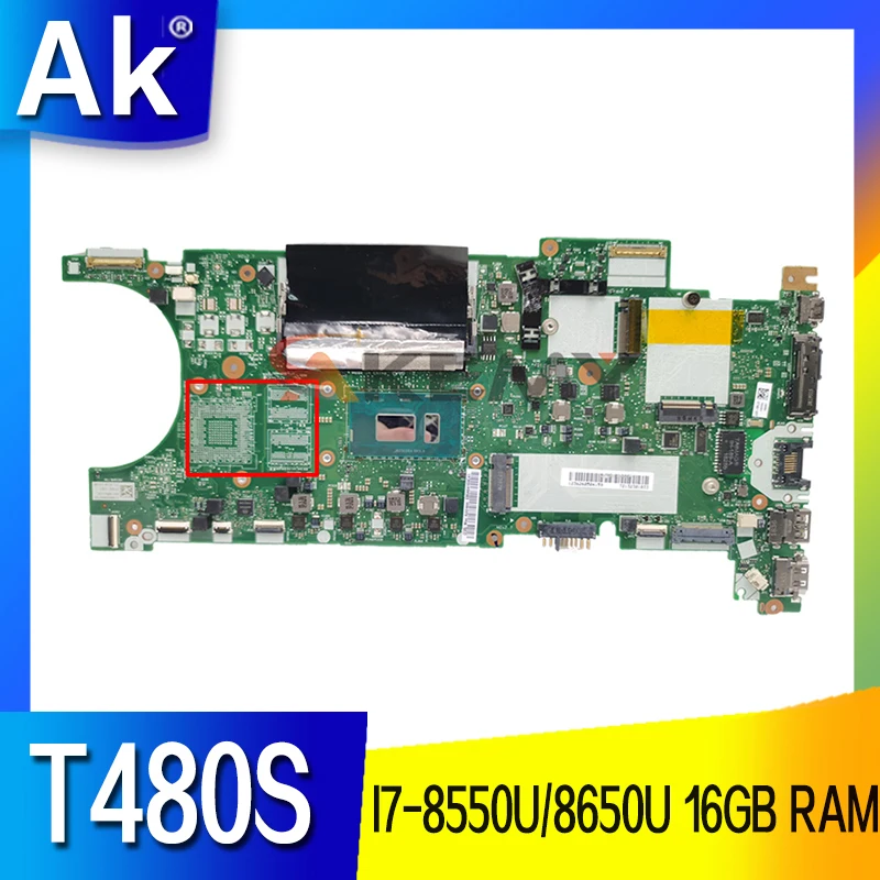 

Материнская плата для ноутбука LENOVO Thinkpad T480S NM-B471 с ОЗУ 02HL838 01LV606 i5-8250U i5-8350U i7-8550U, материнская плата для ноутбука