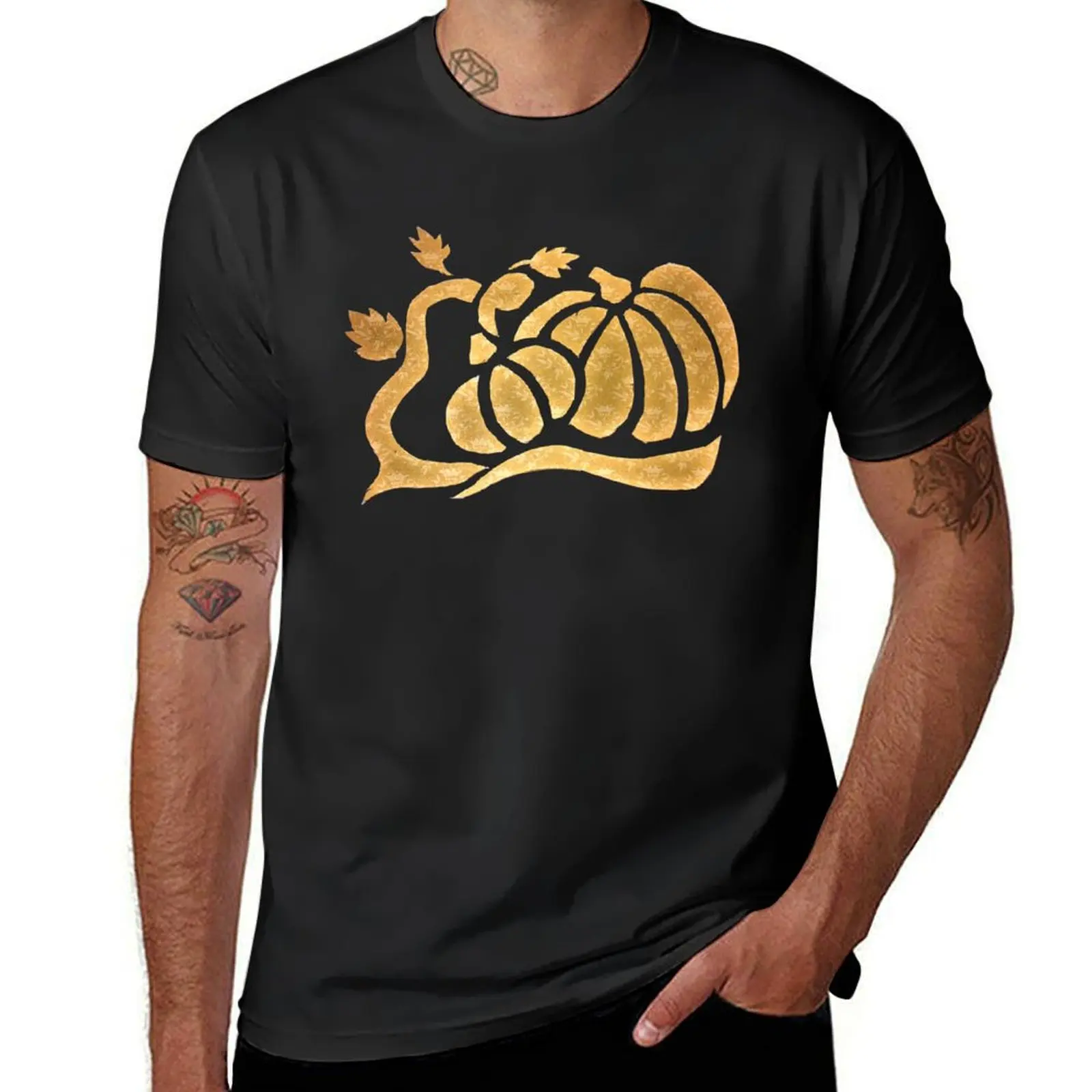 

Patterned Pumpkin Patch T-shirt anime Aesthetic clothing mens t shirt graphic