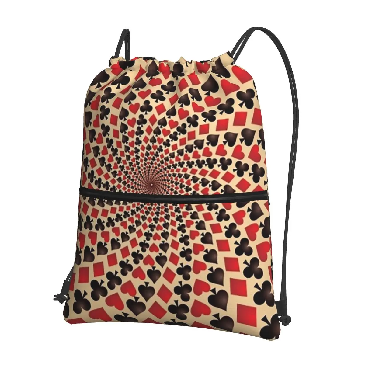 Ace Of Diamonds Playing Card Hearts Spades Backpacks Multi-function Drawstring Bags Storage Bag Book Bags for Travel School
