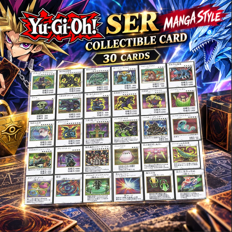 New Yu-Gi-Oh 30th Anniversary YAC1 Manga Style Color SER 30 Cards Blue-Eyes White Dragon Japanese Version Collectible Card Gift