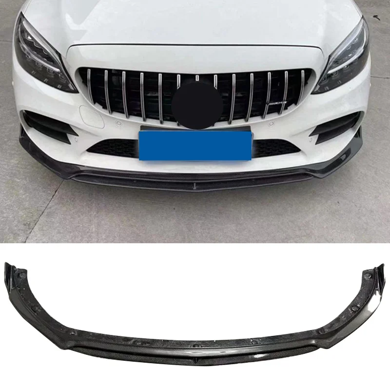 

W205 Body Kit Accessories Carbon Fiber Fibre Front Lip Splitter Fits For Benz C Class W205 2019-2021