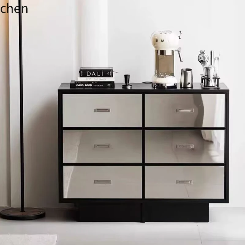 

LXC modern entrance cabinet against the wall mirror chest simple bedroom solid wood bedside cabinet dining side cabinet