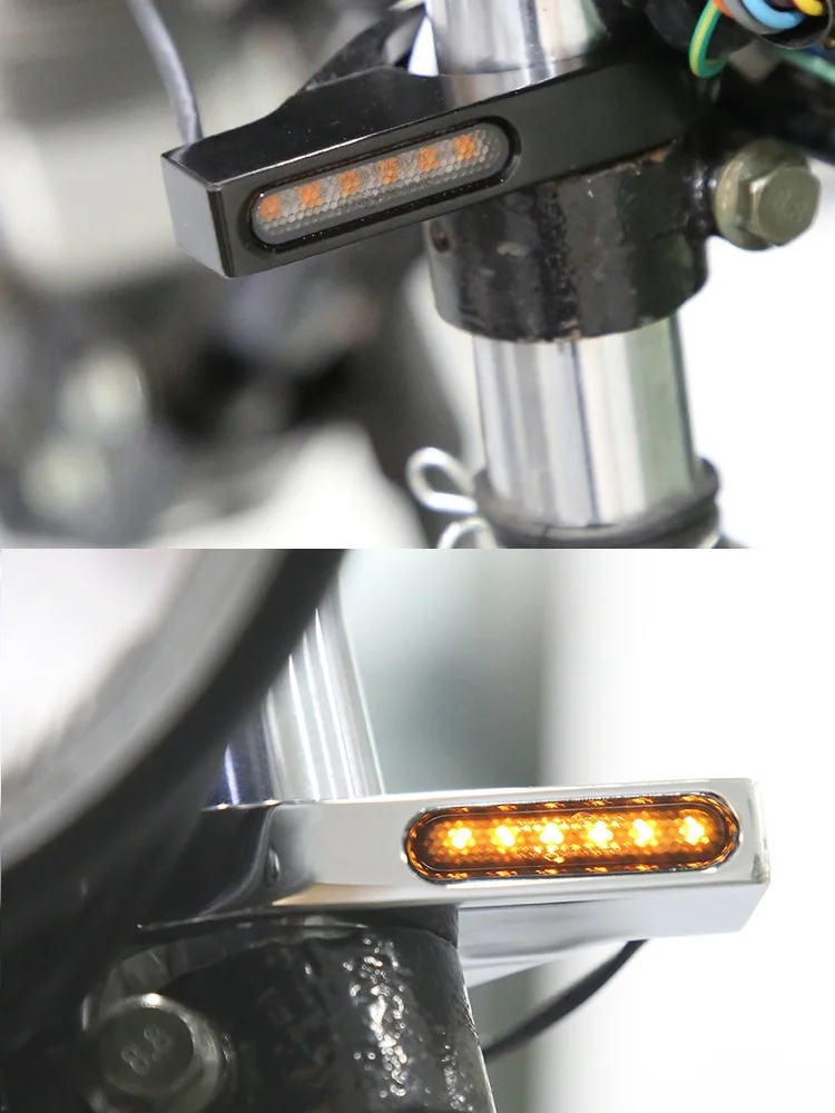 AliExpress NONE Motorcycle 39-41mm Fork Tubes Turn Signal Lights LED High Brightness Amber Indicator Lamp Aluminum Alloy For Scooter Dirt Bike