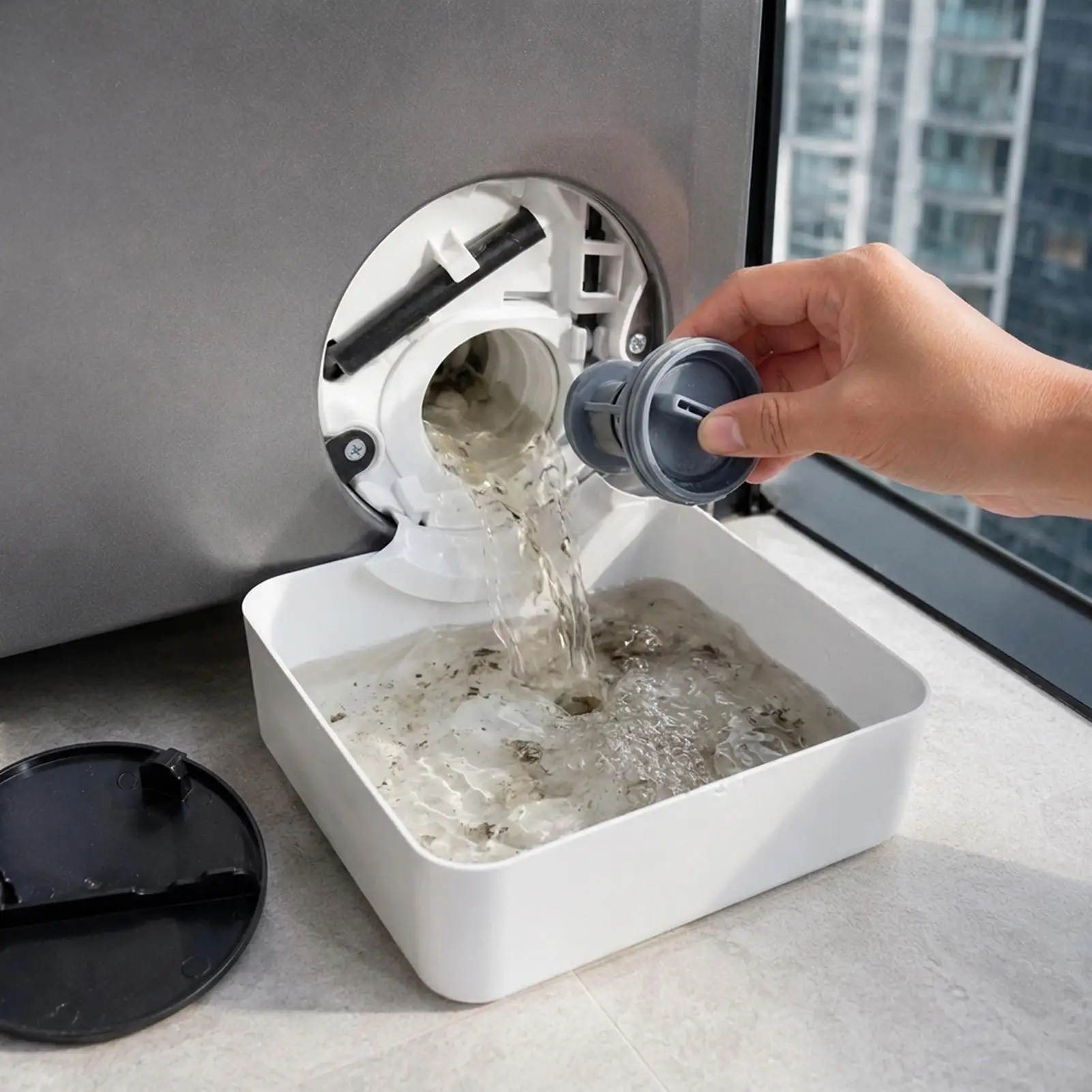 Washing Machine Drain Tray Water Catch Box Leak Proof Pan Lint Filter and Foreign Object Collection Drip Tray Clean Laundry Part view 2
