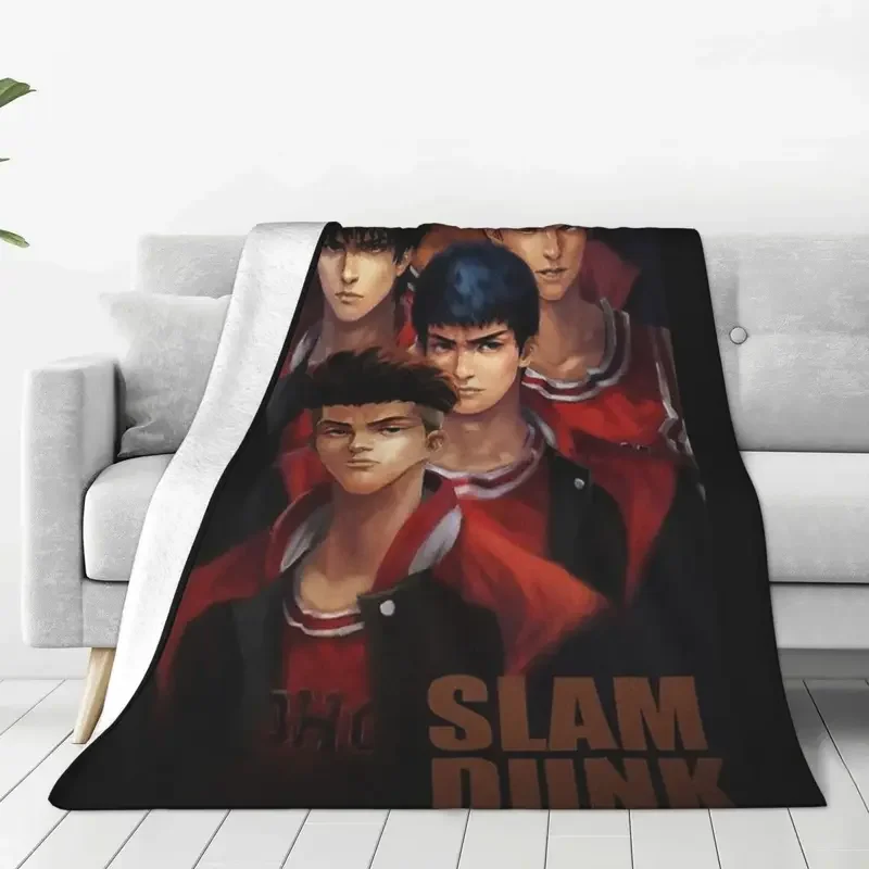 Slam Dunk Anime Sport Fleece Throw Blanket basketball japanese manga Blankets for Home Bedroom Lightweight Thin Plush Thin Quilt