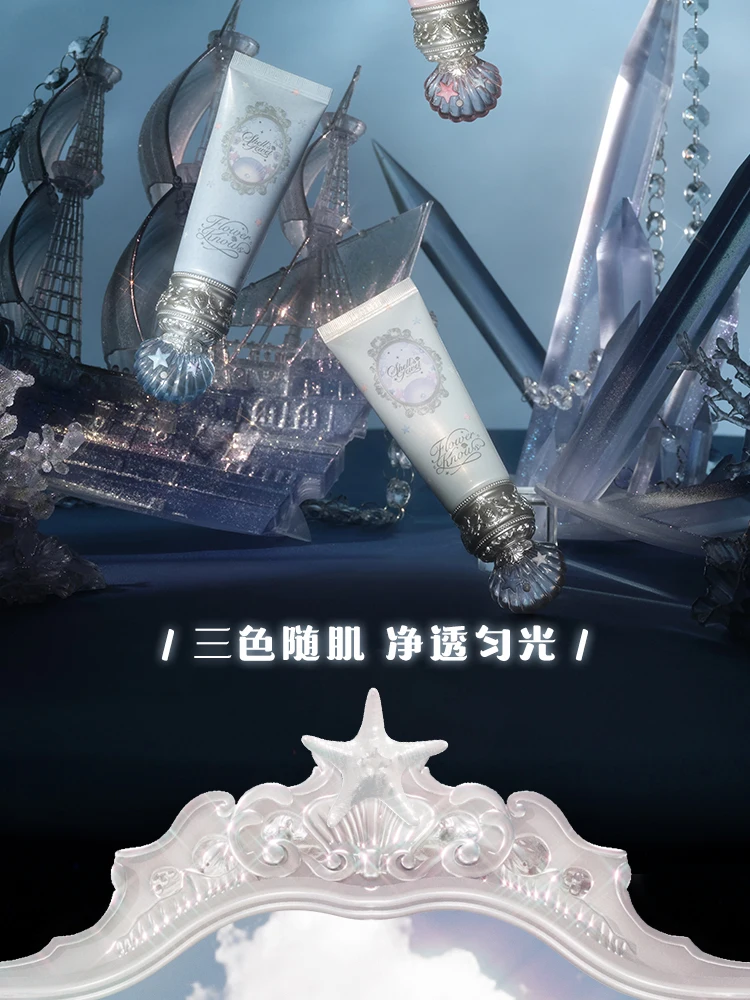 Makeup Flower Knows Shell Pearl Collection Primer Coloring Makeup Base Face Milk Brightening and Holding Make Up Concealer