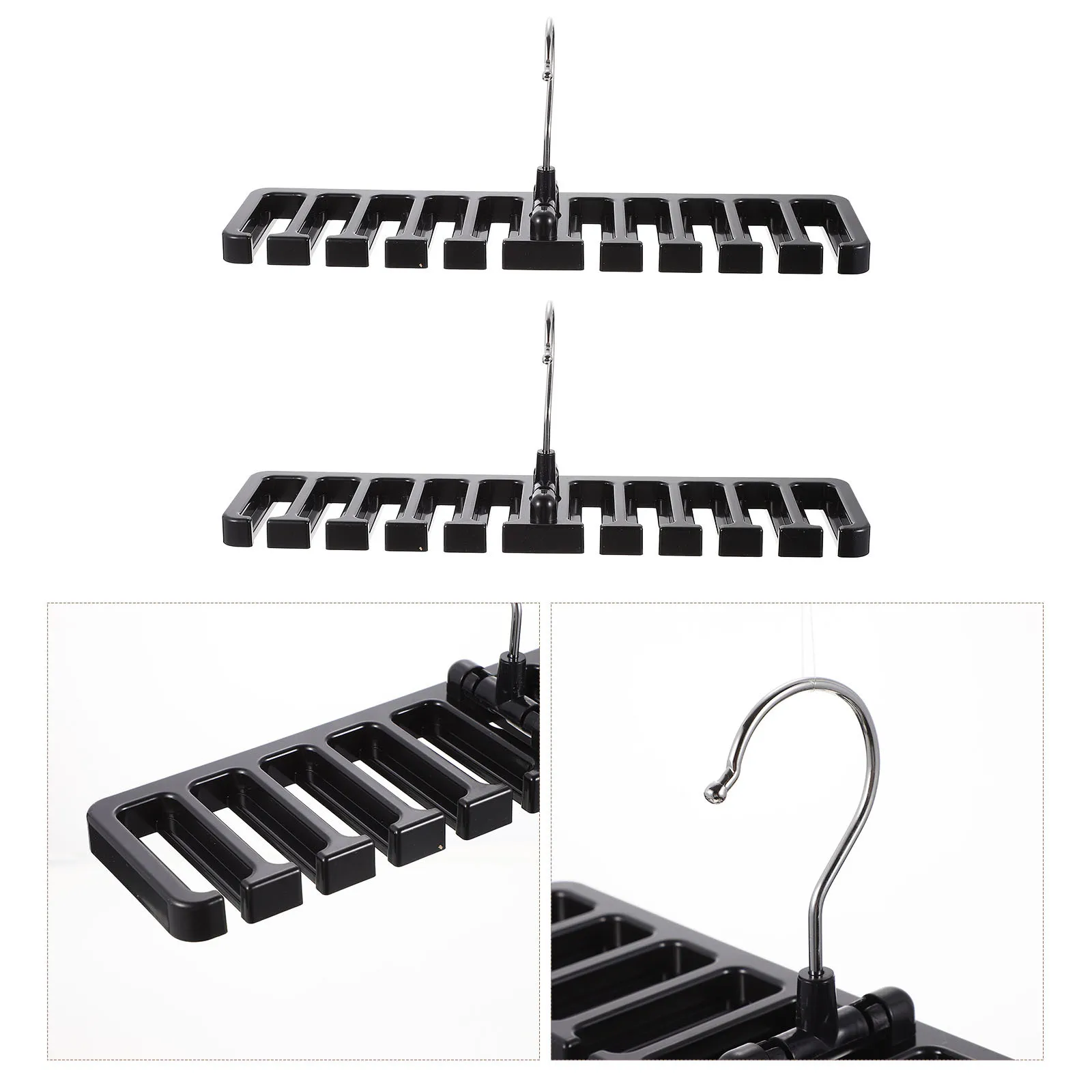 

2Pcs Belt Organizer Plastic Multi-Slot Closet Hanger for Scarves Ties Wardrobe Storage Belt Hanger for Closet