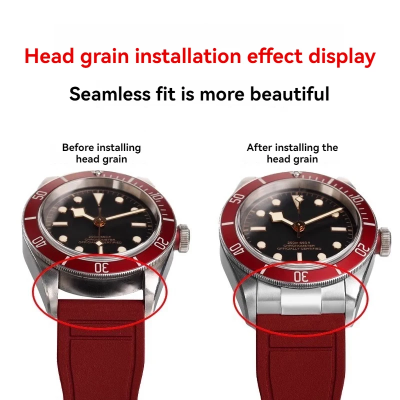 Enlace de Metal de 20, 21 y 22mm para Tudor 1958, correa de goma M79363, adaptador curvo de acero inoxidable sólido, conector de Bahía negra de 41mm