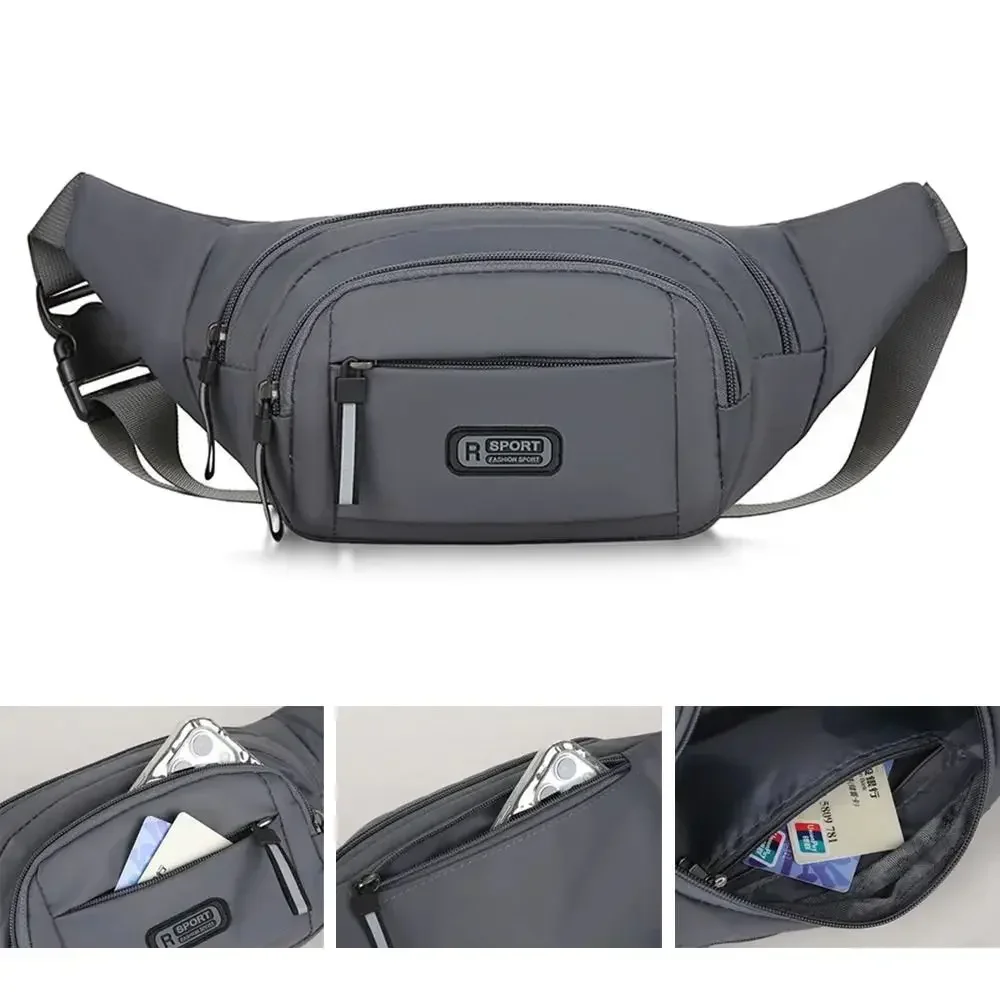 

Fashion Large-capacity Men Waist Bag Casual Nylon Anti-theft Chest Bag Outdoor Travel Waterproof Sports Mobile Phone Bag