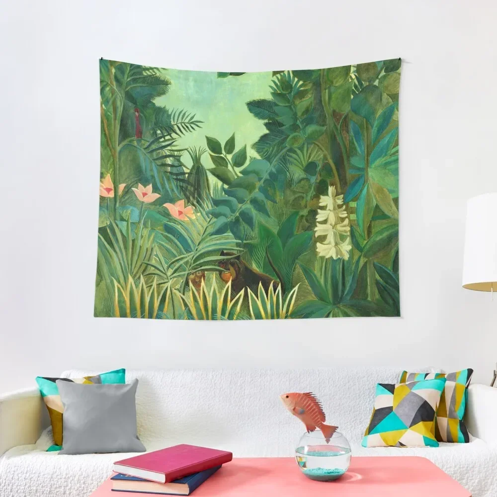 Henri Rousseau The Equatorial Jungle, 1909 Tapestry Bedroom Decoration Bathroom Decor Aesthetic Room Decors Tapestry