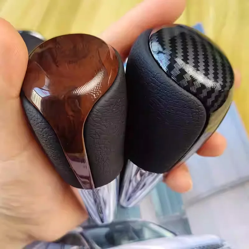 Chrome Matte PU Leather Car Gear Shift Knob for Lexus ES300 ES330 ES350 GS300 GS350 For Toyota Corolla Camry RAV4