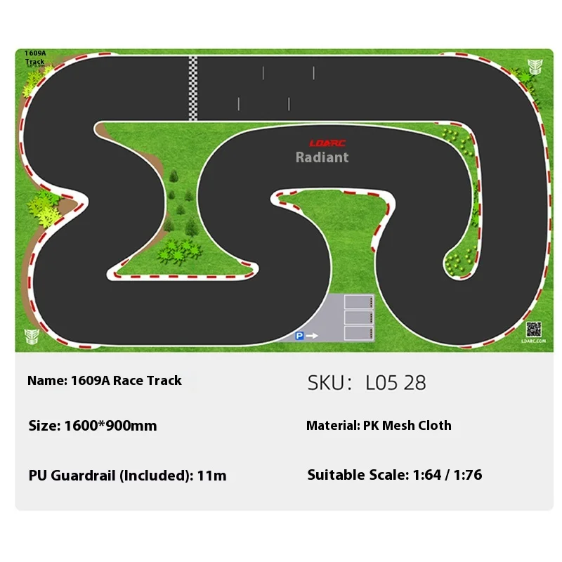 Ldarc Rc V64 1:76 240*120 سنتيمتر التحكم عن بعد سيارة المسار المشهد المسار الوسادة الاسمنت الرصيف عزل الرصيف حقيبة يد إيفا سياج 1:64 فان