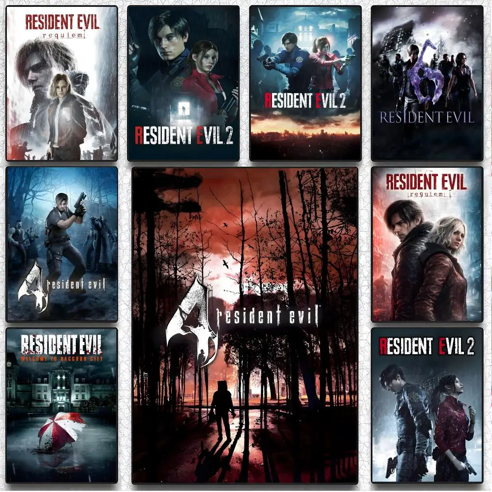 Game Horror R-Resident Evil Poster Artistic Wall Decor Indoor Outdoor Home Ornament for Collectors