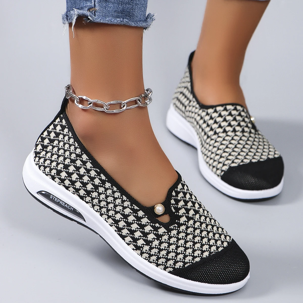 أحذية رياضية نسائية مقاومة للاهتراء ، أحذية مسطحة كاجوال ، جيدة التهوية ، خفيفة الوزن ، مانعة للانزلاق ، عصرية ، جديدة ، ربيعية