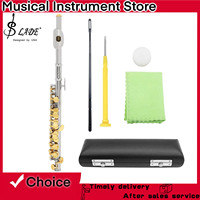 SLADE Piccolo C Key Cupronickel Half-size Professional Flute Silver Plated Body Gold Key Practice Performance With Accessory